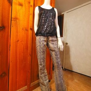 Tamara Mellon Black Sequined Sleeveless Tank Top